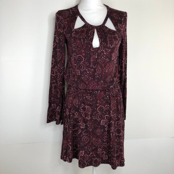 American Eagle Boho Paisley Bell Sleeve Dress - NWOT, XXS! - Picture 3 of 16